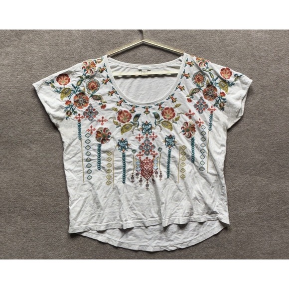 Sundance Tops - Sundance Shirt Women's Large White Embroidered Floral Bohemian Peasant Festive